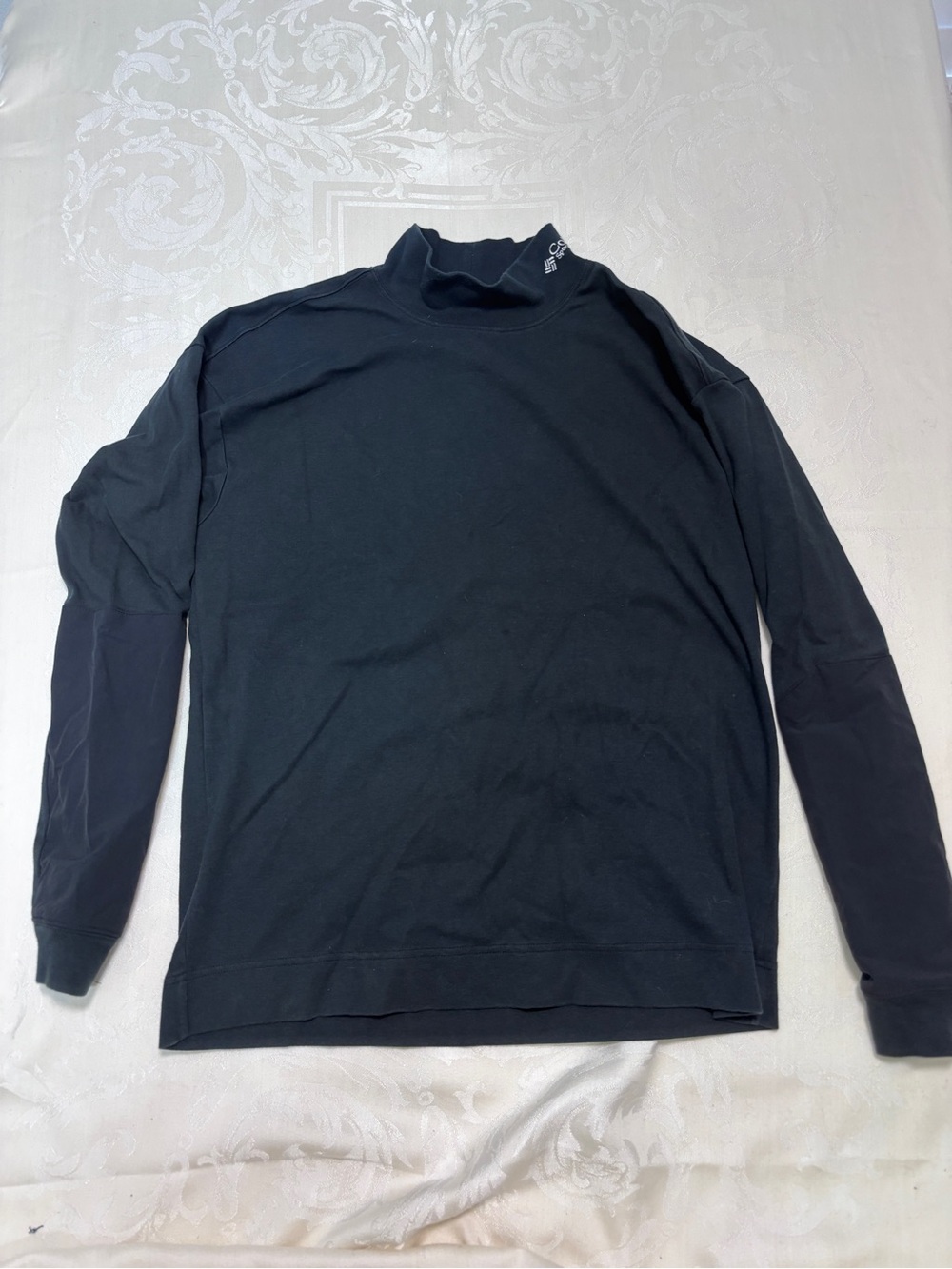 Men's Black Mock Neck Long Sleeve Shirt
